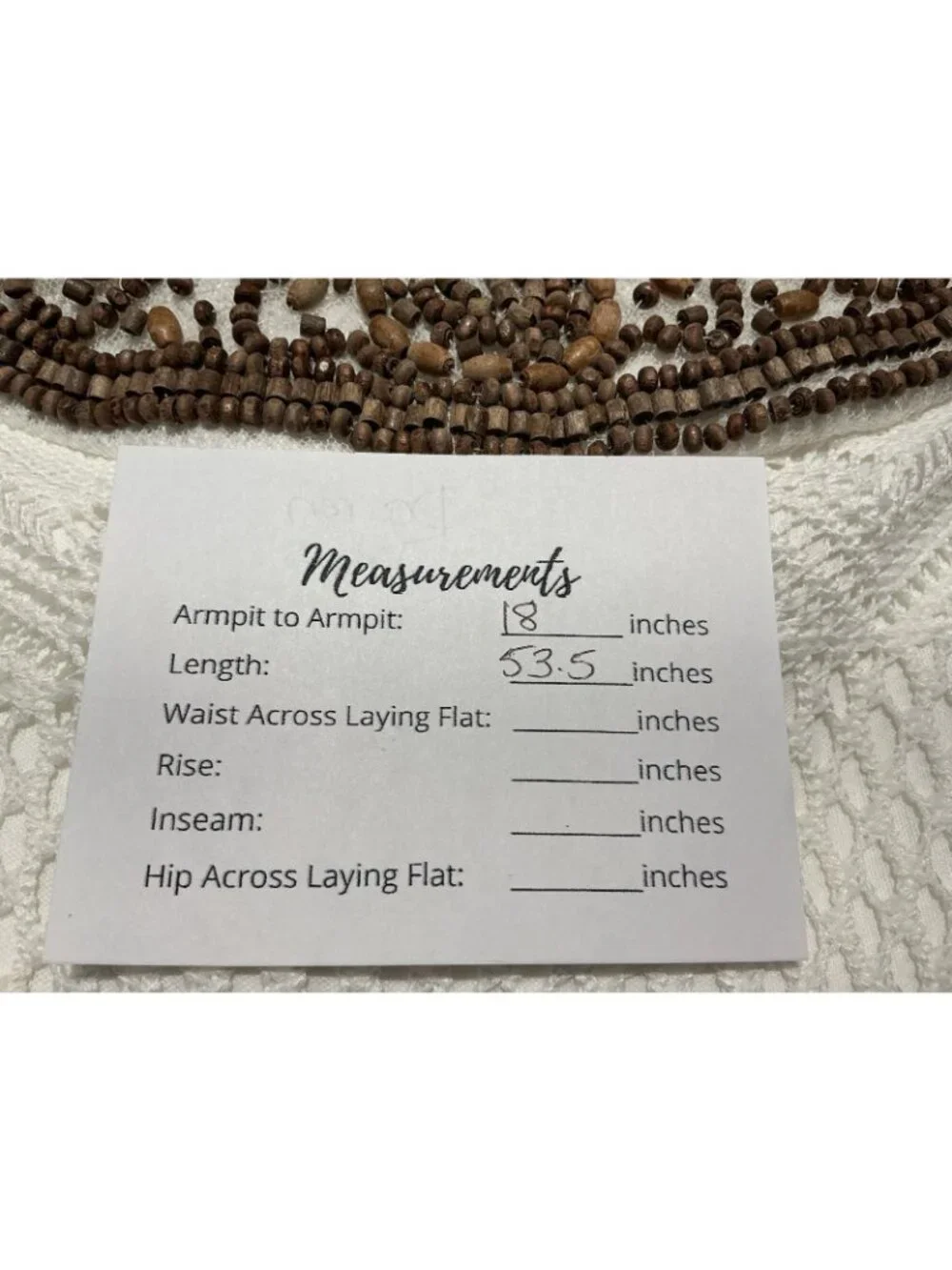 Sandra Darren Maxi Dress See Measurements Off White Beaded Neck Line Lace Lined - Picture 14 of 14